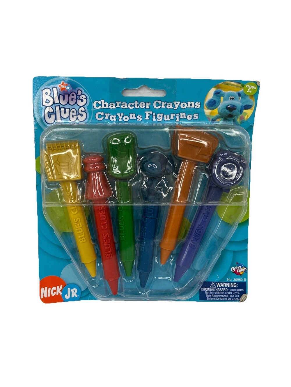Blue’s Clues Character Crayons Set of 6 Nick Jr. 2004 Flying Colors Brand New